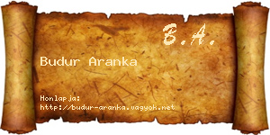 Budur Aranka névjegykártya